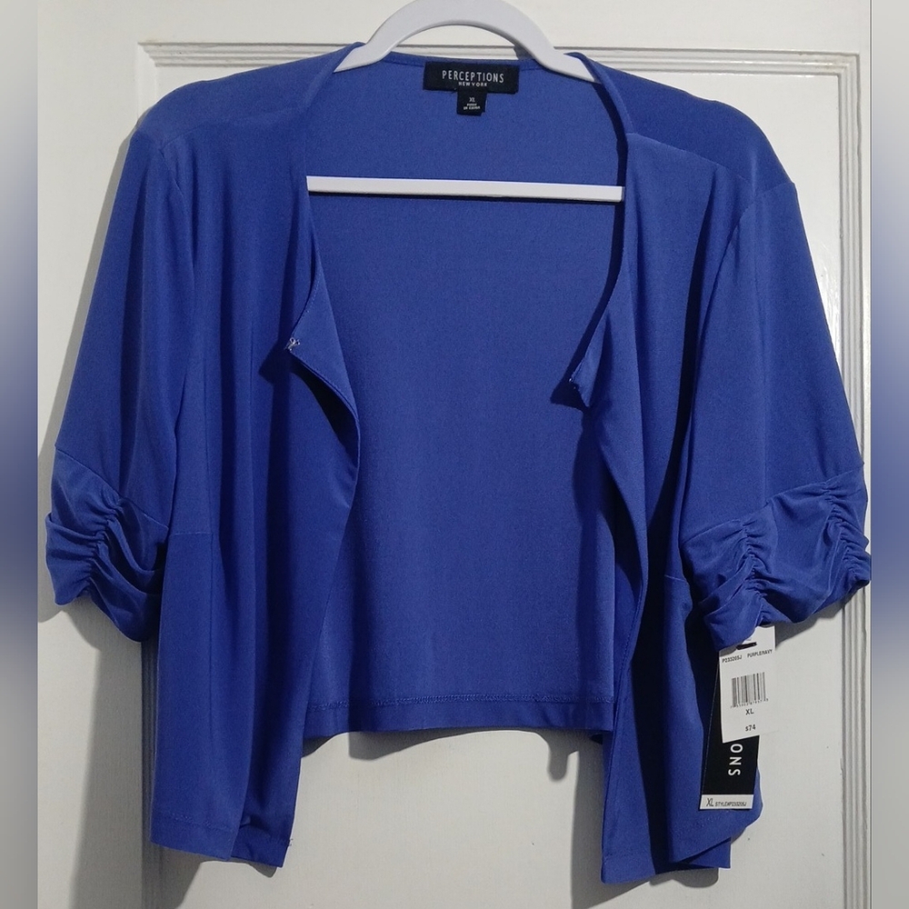 Perceptions Women's Royal Blue Shrug NWT - Picture 3 of 4
